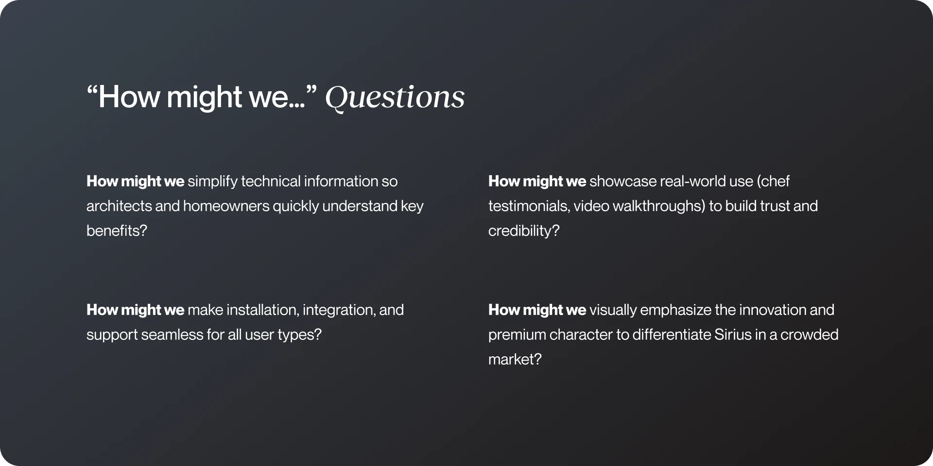 Sirius - UX Research Final Insights