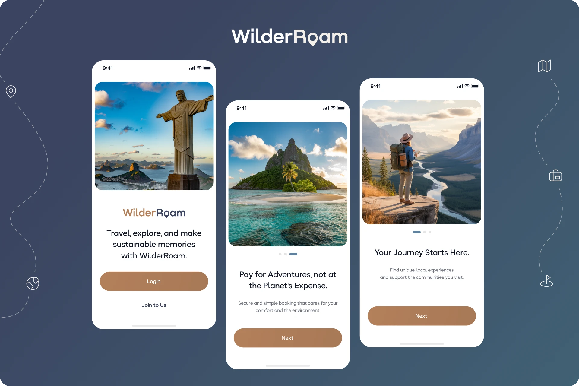 Wilder Roam - Travel App Design